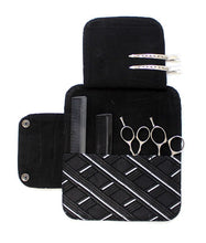 Load image into Gallery viewer, Hairdressing Scissor Case Wallet Tool Roll - B&amp;W Check