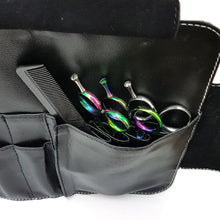 Load image into Gallery viewer, Hairdressing Scissor Case - Tool Roll -  B&amp;W Cowhide Look TR10
