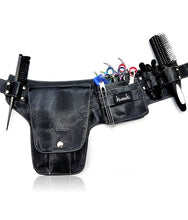 Load image into Gallery viewer, Hairdressing Toolbelt Bag-Black Cowhide Effect - TB25