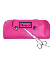 Load image into Gallery viewer, Personalised Hairdressing Scissor Case Embroidered Shear Wallet Tool Roll -Pink
