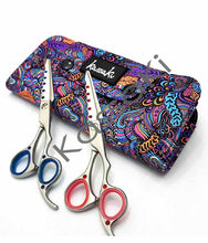 Load image into Gallery viewer, Hairdressing Scissor Wallet Purple Flower Power WA11