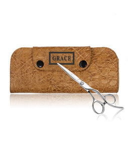 Personalised Hairdressing Scissor Case Embroidered Shear Wallet Tool Roll-Tan