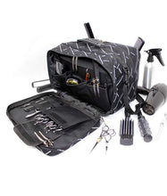 Load image into Gallery viewer, Hairdressing Bag Barber Session Kit Bag in Black with White Pattern